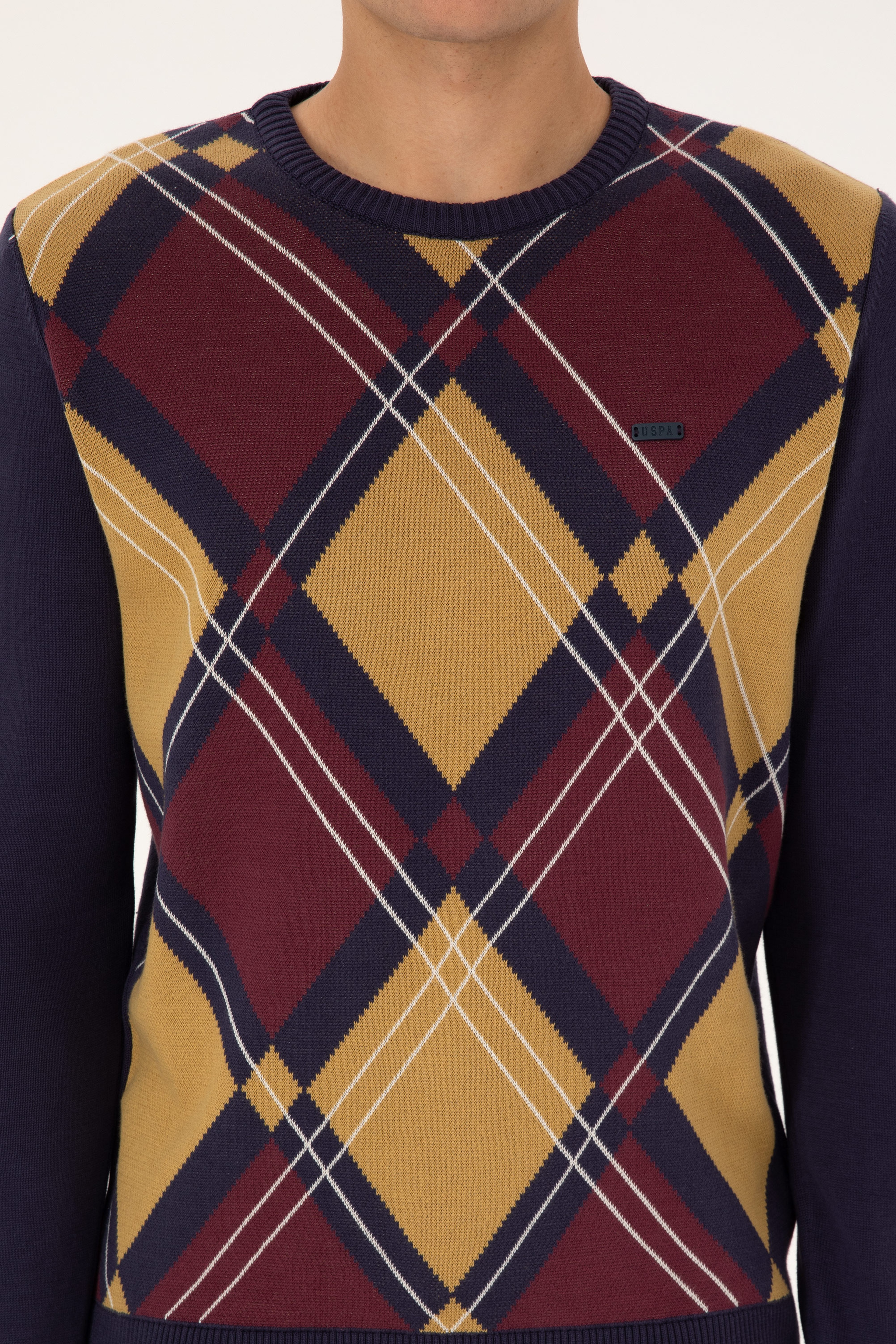 Erkek Regular Fit Bisiklet Yaka Mürdüm Kazak - Image 6