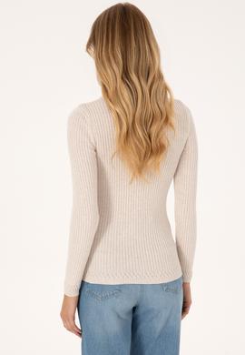 Kadın Krem Melanj Boğazlı  Kazak - 50307877017