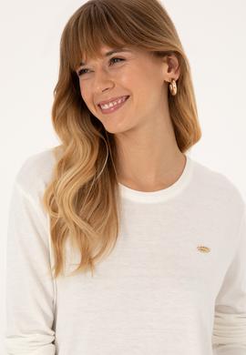 Kadın Ekru Bisiklet Yaka Basic Kazak - 50314454011