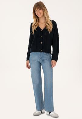 Kadın Lacivert Triko Hırka - 50309657024