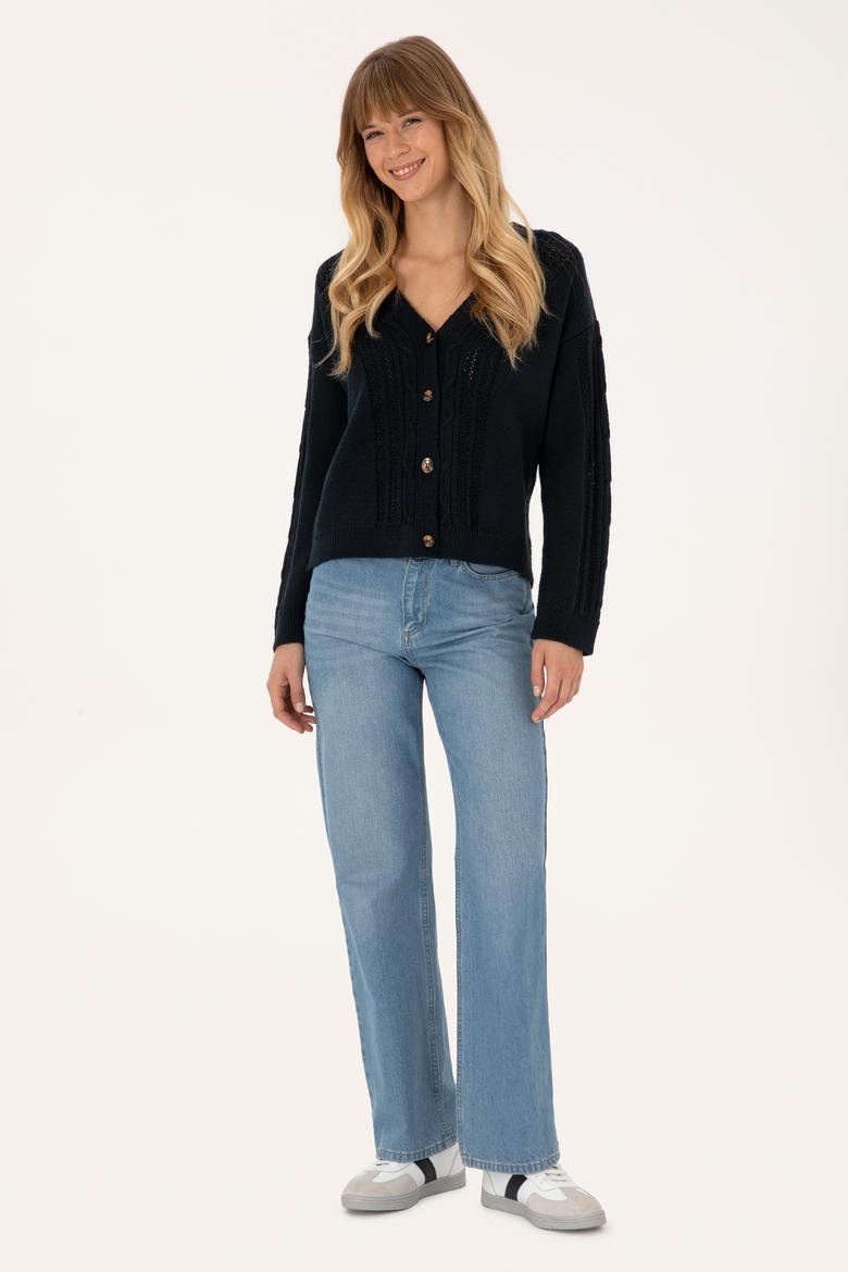 Kadın Lacivert Triko Hırka - 50309657024