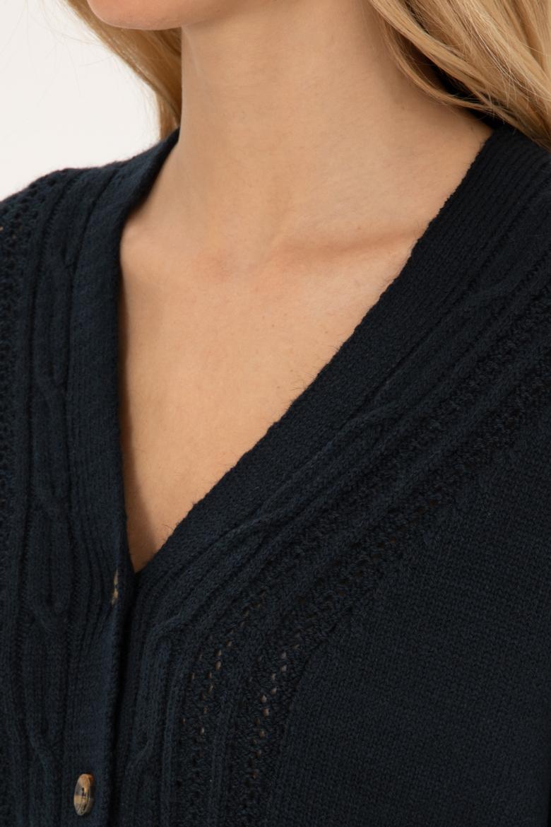 Kadın Lacivert Triko Hırka - 50309657024