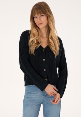 Kadın Lacivert Triko Hırka - 50309657024