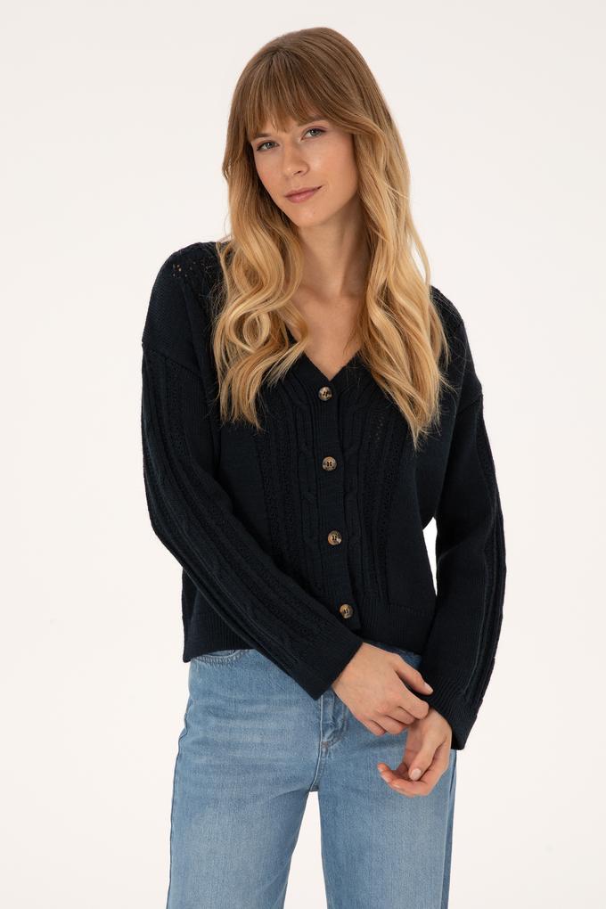 Kadın Lacivert Triko Hırka