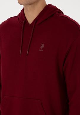 Erkek Comfort Fit Kapüşonlu Bordo Basic Sweatshirt - 50313746004