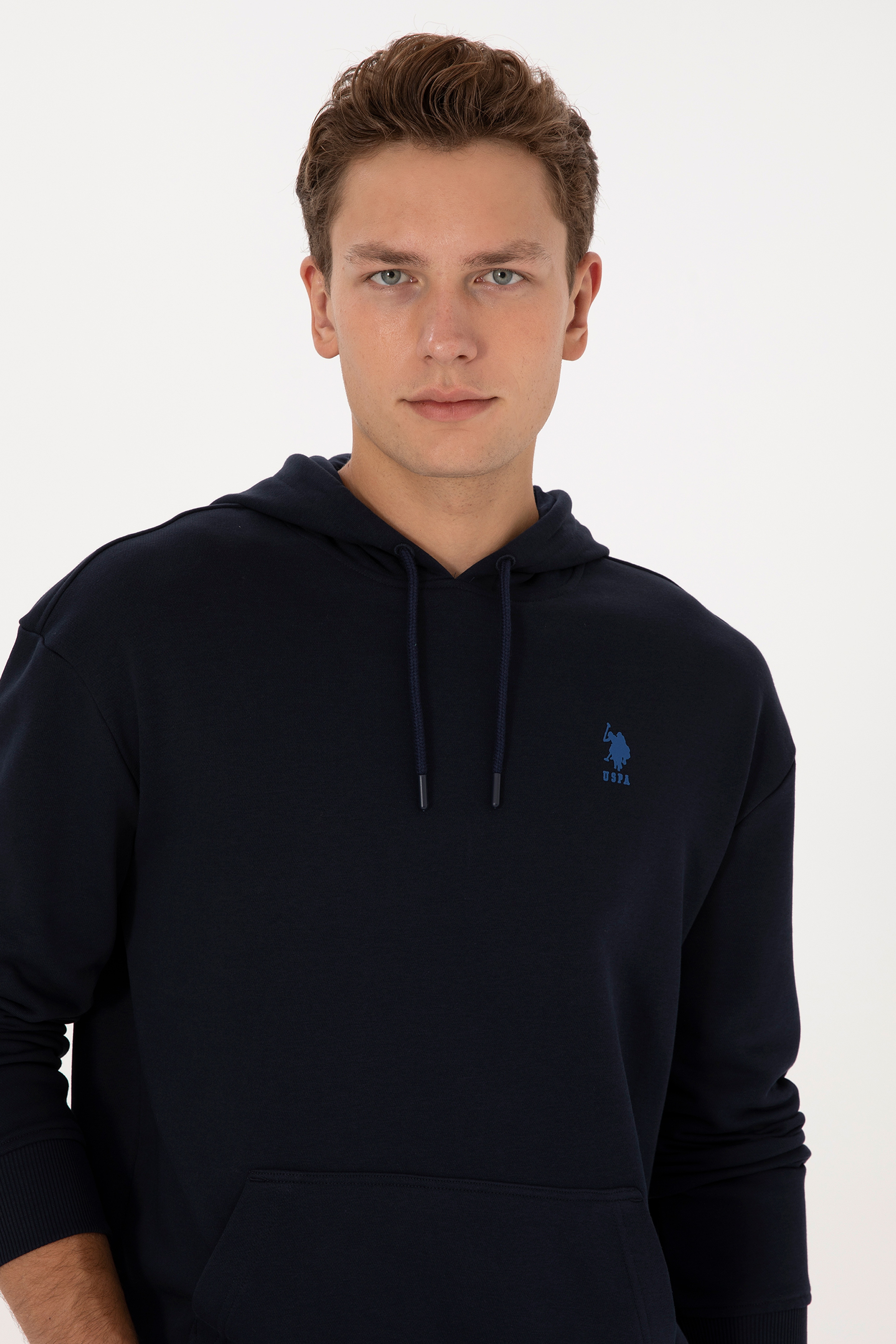 Erkek Comfort Fit Kapüşonlu Lacivert Basic Sweatshirt