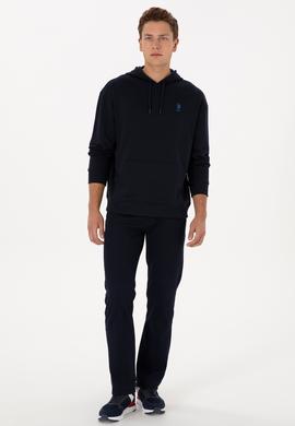 Erkek Comfort Fit Kapüşonlu Lacivert Basic Sweatshirt - 50313746021