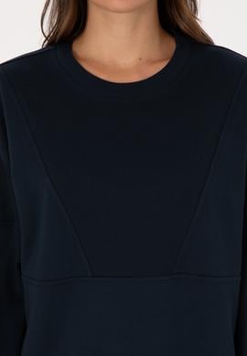 Kadın Lacivert Pamuklu Bisiklet Yaka Sweatshirt - 50314170007