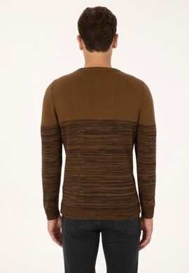 Erkek Slim Fit Bisiklet Yaka Haki Kazak - 50314970010