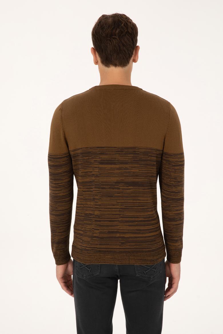 Erkek Slim Fit Bisiklet Yaka Haki Kazak - 50314970010