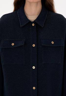 Kadın Lacivert Örme Gömlek - 50314224001