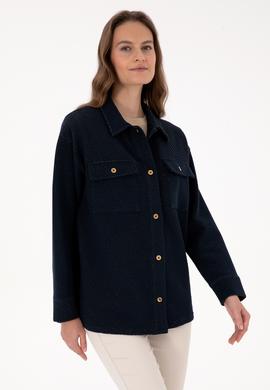 Kadın Lacivert Örme Gömlek - 50314224001