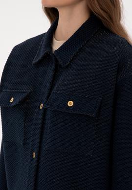 Kadın Lacivert Örme Gömlek - 50314224001