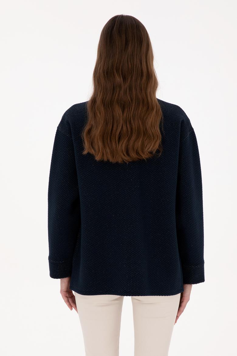 Kadın Lacivert Örme Gömlek - 50314224001