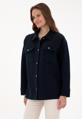 Kadın Lacivert Örme Gömlek - 50314224001