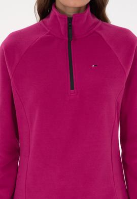 Kadın Fuşya Fermuarlı Dik Yaka Polar Sweatshirt - 50316714063