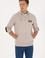 Erkek Regular Fit Yarım Fermuarlı Kapüşonlu Taş Sweatshirt