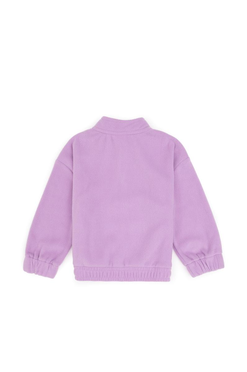 Kız Çocuk Lila Polarlı Yarım Fermuarlı Sweatshirt