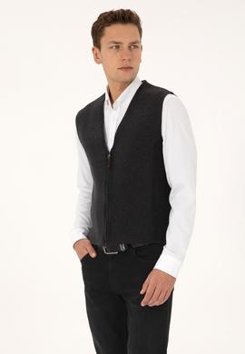 Erkek Antrasit Melanj Triko Hırka - 50308395017