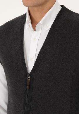 Erkek Antrasit Melanj Triko Hırka - 50308395017