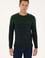 Erkek Slim Fit Bisiklet Yaka Koyu Yeşil Kazak
