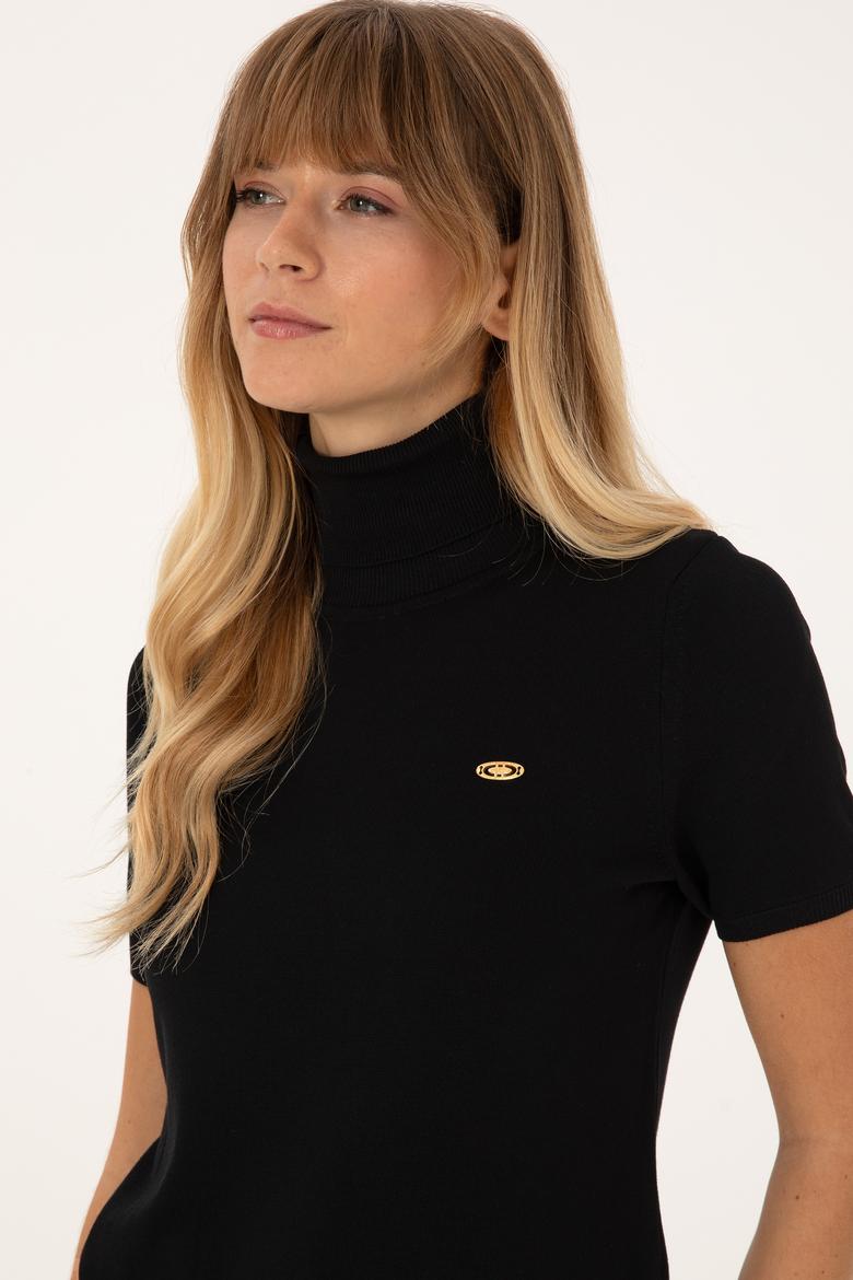 Kadın Siyah Boğazlı Kazak - 50314835005