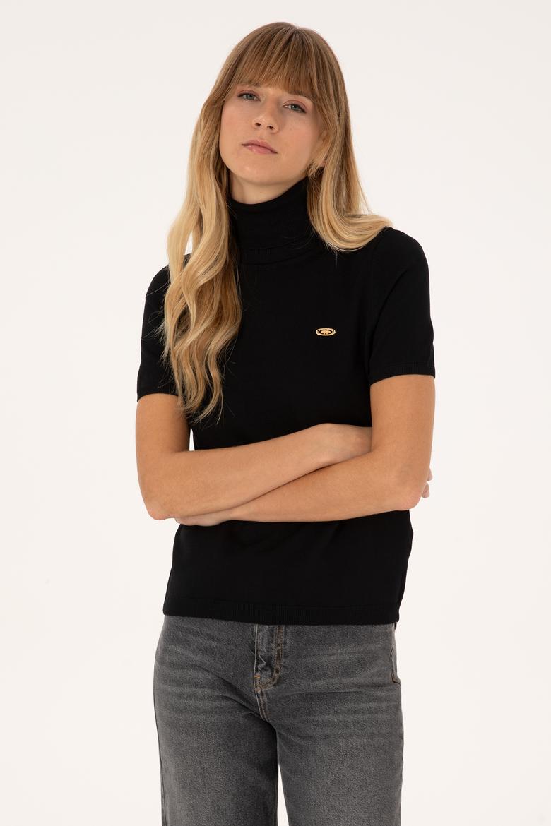 Kadın Siyah Boğazlı Kazak - 50314835005