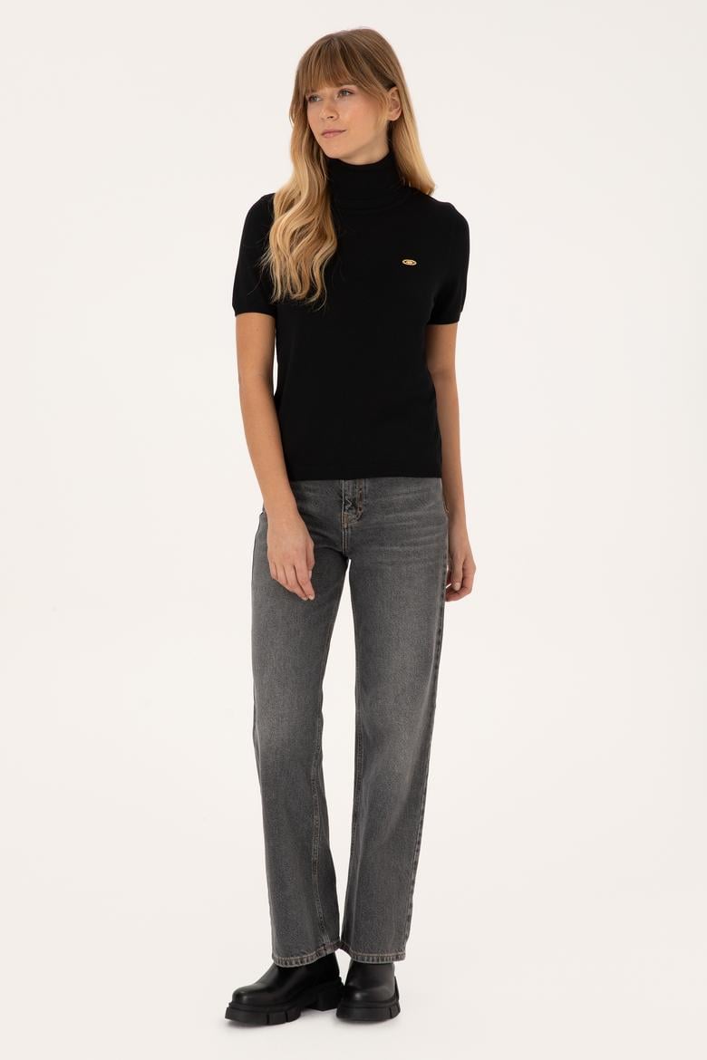 Kadın Siyah Boğazlı Kazak - 50314835005