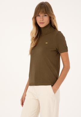 Kadın Haki Boğazlı Kazak - 50314835024