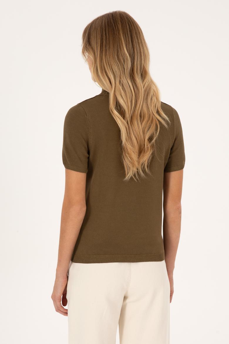 Kadın Haki Boğazlı Kazak - 50314835024