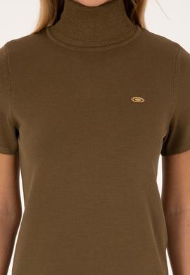 Kadın Haki Boğazlı Kazak - 50314835024