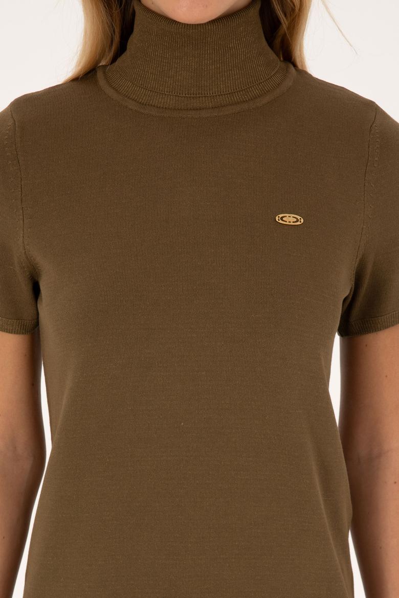 Kadın Haki Boğazlı Kazak - 50314835024