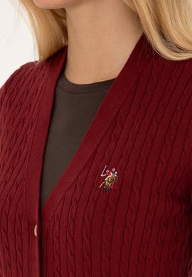 Kadın Bordo Basic Triko Hırka - 50317683021