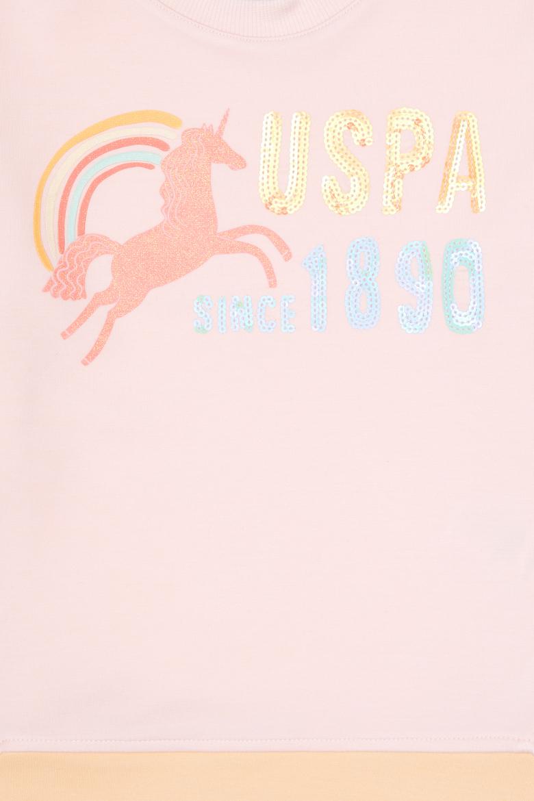 Kız Çocuk Açık Pembe Bisiklet Yaka Sweatshirt - 50317979006