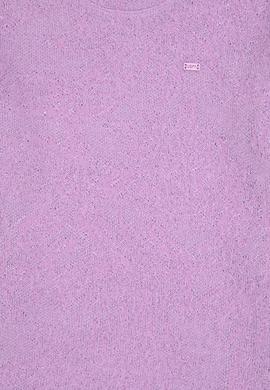 Kız Çocuk Lila Kolları Fırfırlı Bisiklet Yaka Sweatshirt - 50317904004