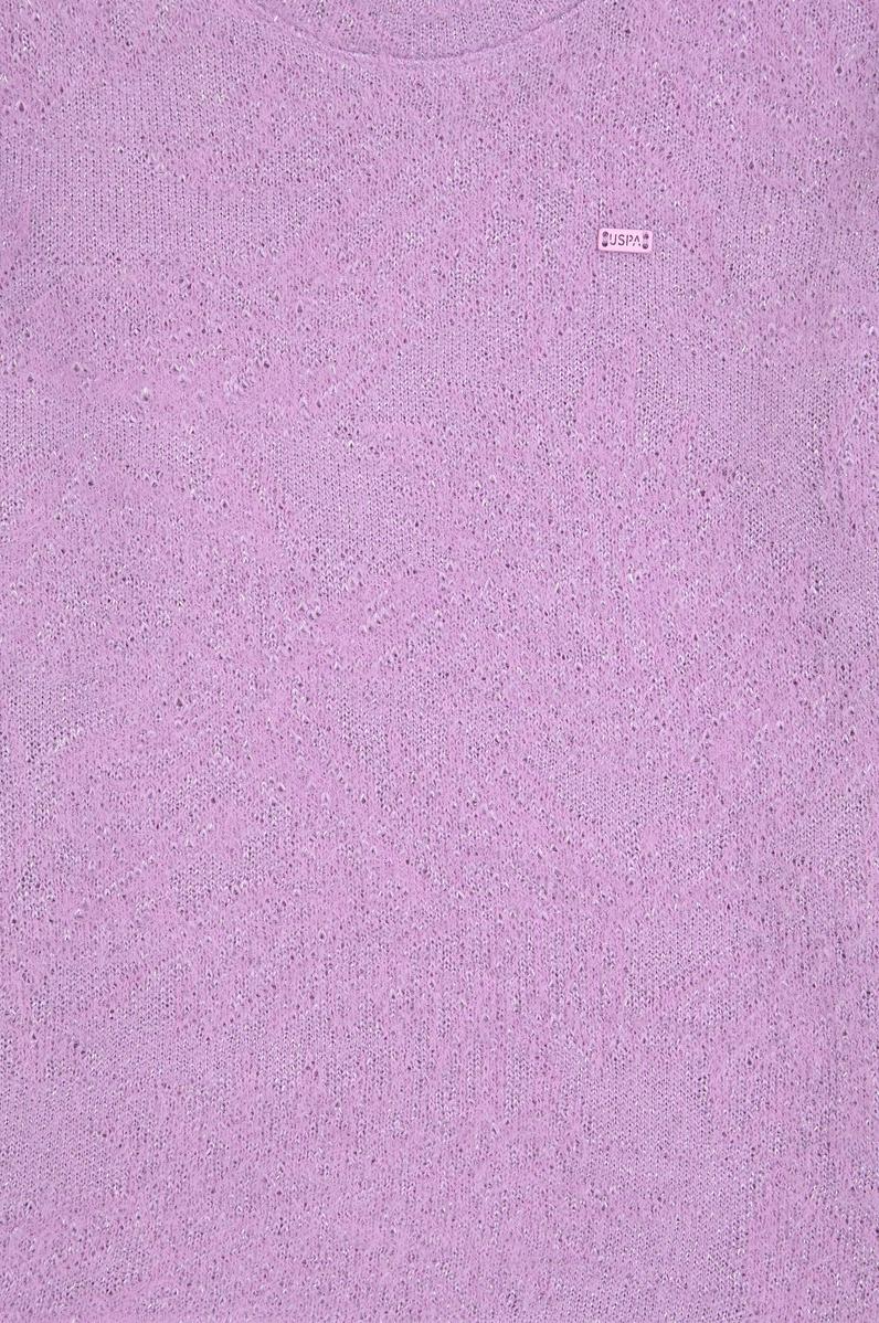 Kız Çocuk Lila Kolları Fırfırlı Bisiklet Yaka Sweatshirt