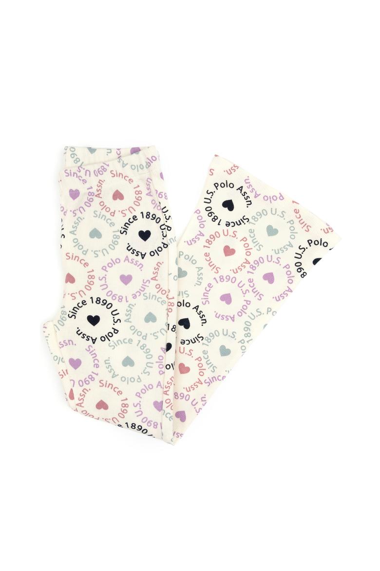 Kız Çocuk Krem İspanyol Paça Tayt - 50318086015