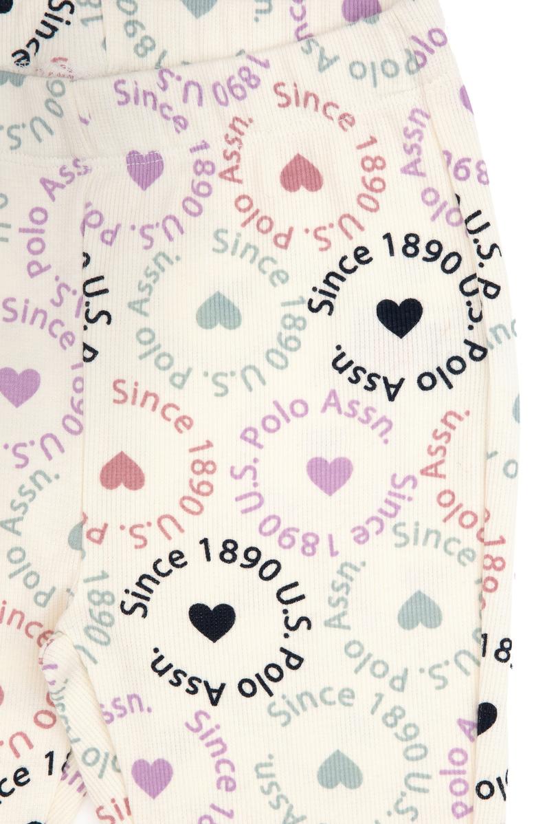 Kız Çocuk Krem İspanyol Paça Tayt