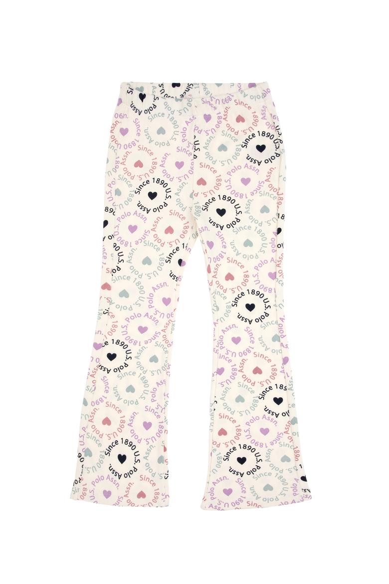 Kız Çocuk Krem İspanyol Paça Tayt - 50318086015