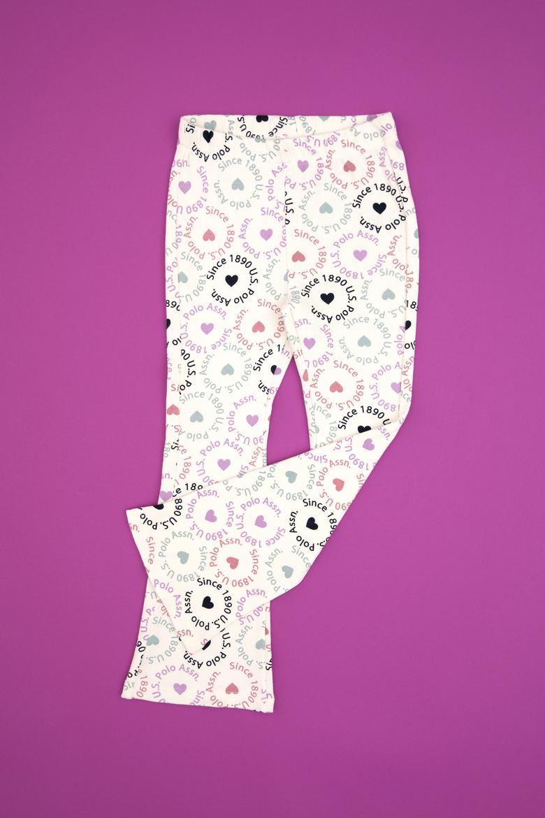 Kız Çocuk Krem İspanyol Paça Tayt - 50318086015