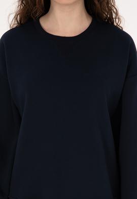 Kadın Lacivert Bisiklet Yaka Sweatshirt - 50320028004