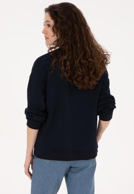 Kadın Lacivert Bisiklet Yaka Sweatshirt - 50320028004