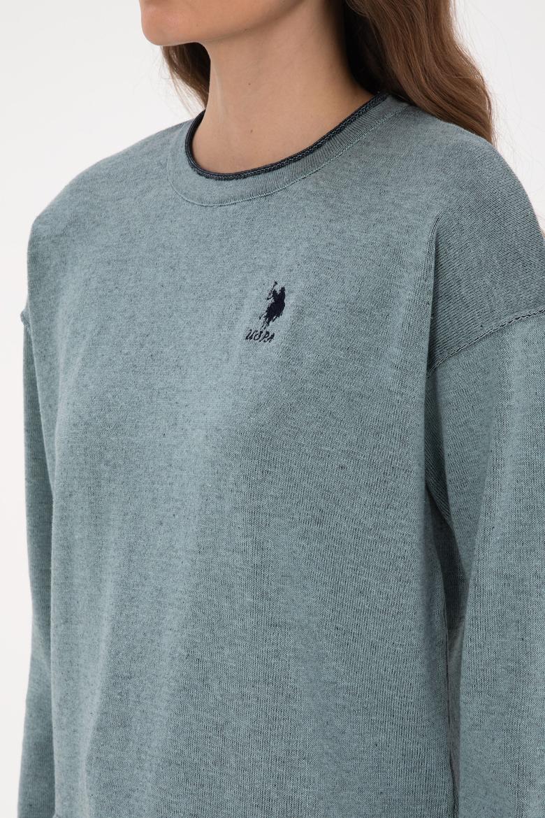 Kadın Mint Bisiklet Yaka Kazak - 50314675003