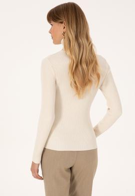 Kadın Krem Boğazlı Kazak - 50314756008