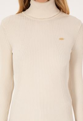 Kadın Krem Boğazlı Kazak - 50314756008