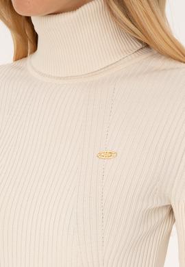 Kadın Krem Boğazlı Kazak - 50314756008