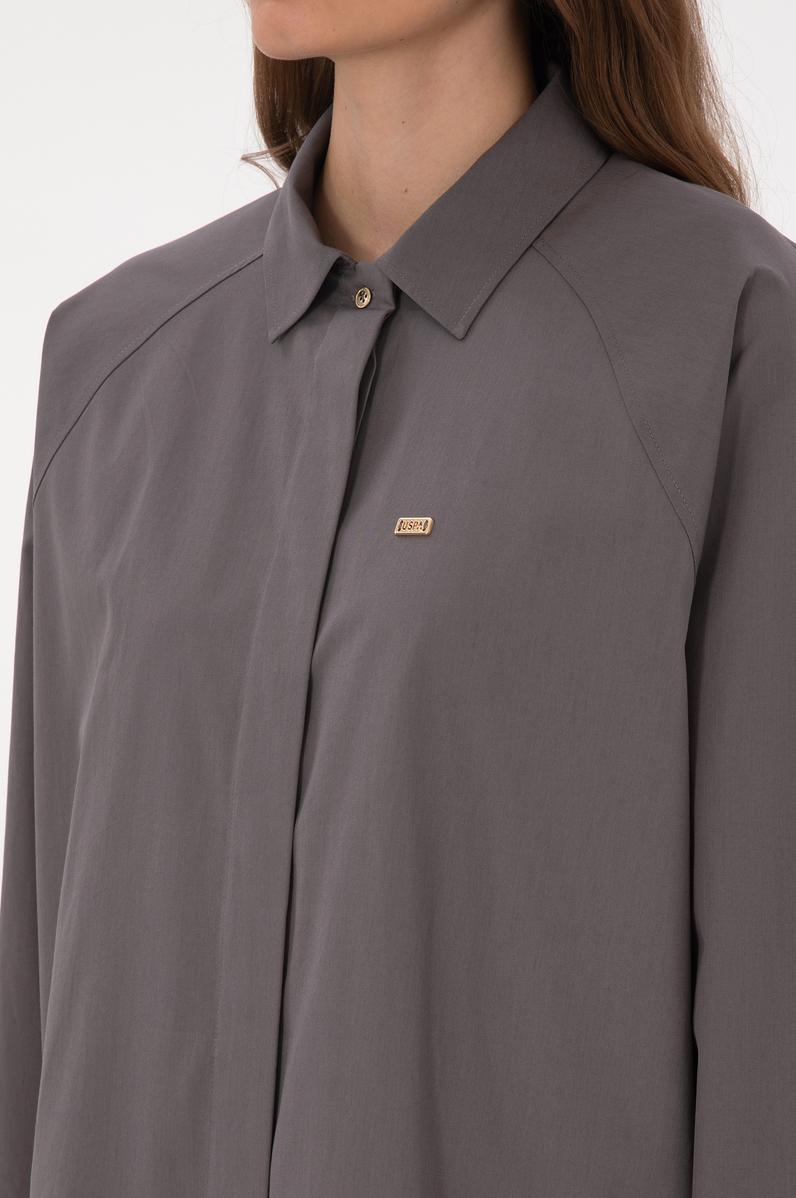 Kadın Gri Uzun Kollu Gömlek