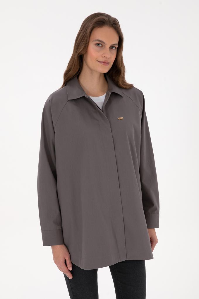 Kadın Gri Uzun Kollu Gömlek