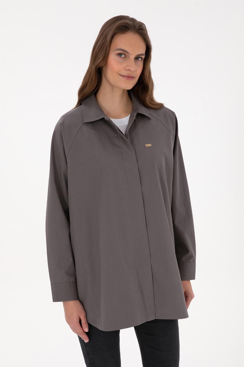 Kadın Gri Uzun Kollu Gömlek