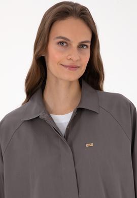 Kadın Gri Uzun Kollu Gömlek - 50316399013